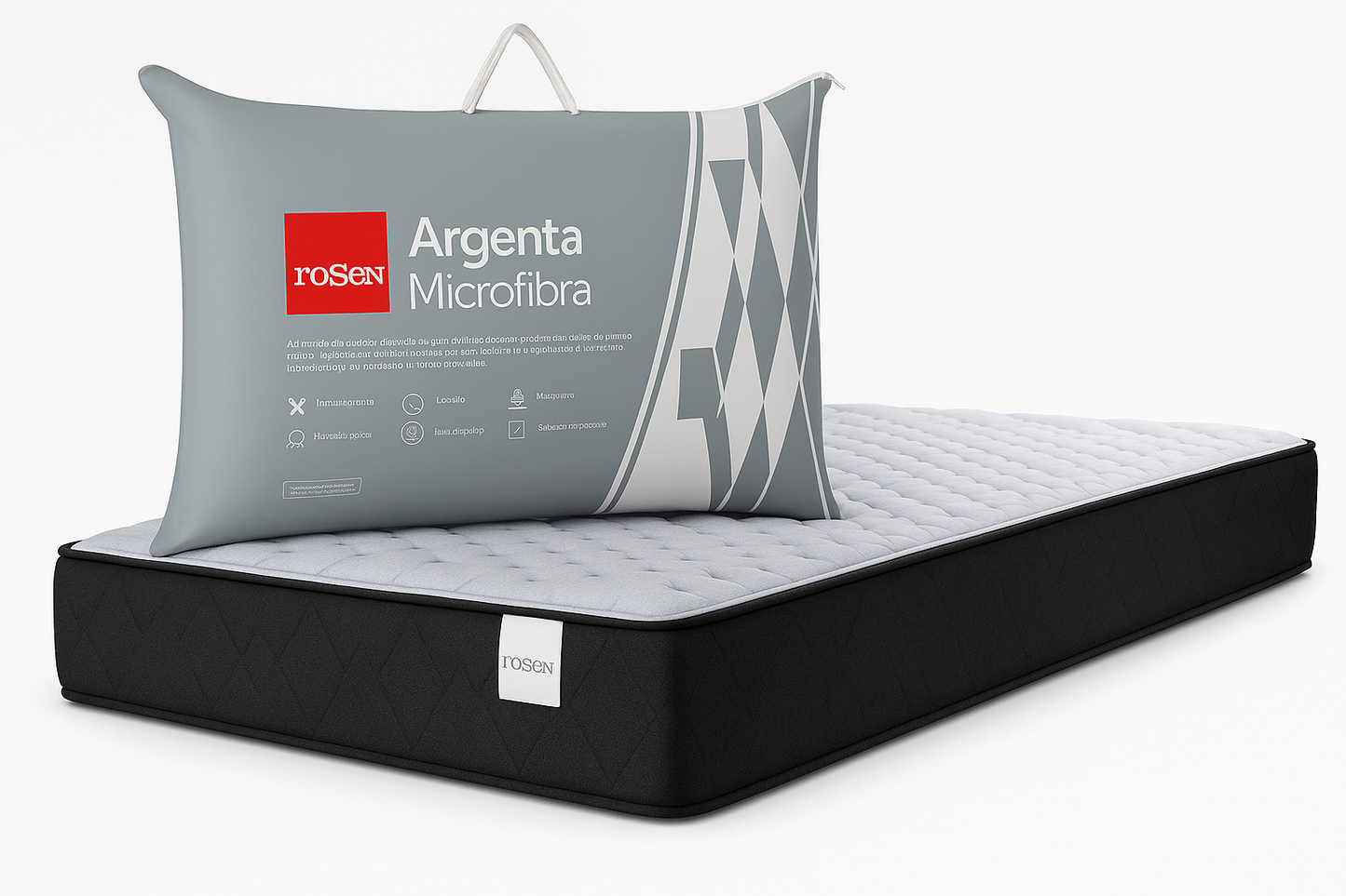 Colchón Rosen 1 Plaza + Almohada Microfibra de Regalo