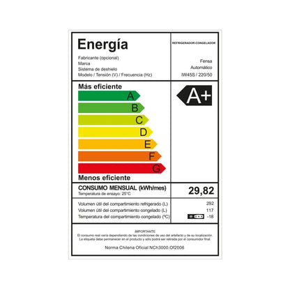 Refrigerador Top Freezer IW45S 409 Litros