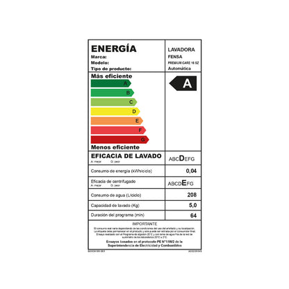 Lavadora Carga Superior 16 kg Premium Care 16 SZ