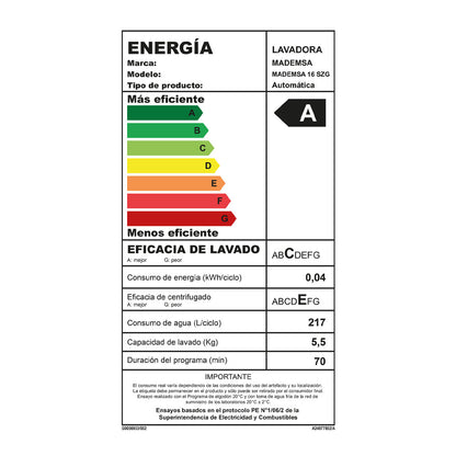 Lavadora Carga Superior 16 kg 16 SZG