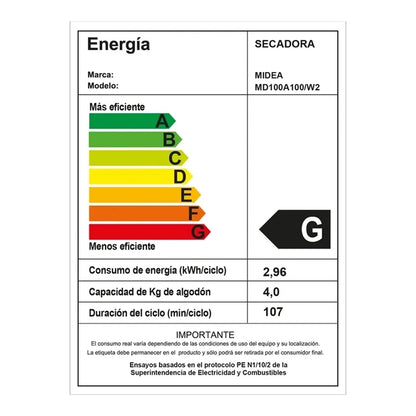 Secadora MD 100A100/W2 10 Kgs.