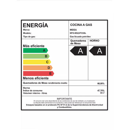 Cocina MFO MG24TCSSL 4 Quemadores