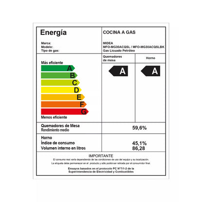 Cocina MFO MG30ACQSL 5 Quemadores