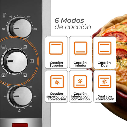 Horno Eléctrico 45L Silver Series Kitchen-It
