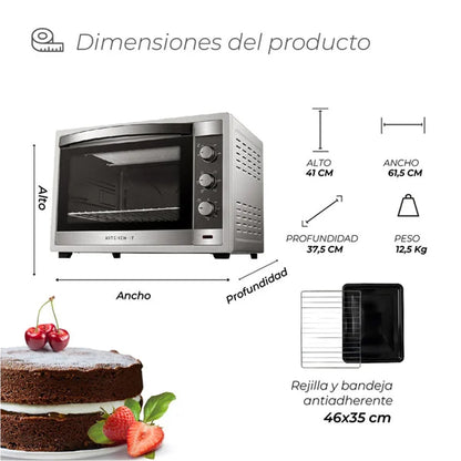 Horno Eléctrico 60L Silver Series Kitchen-It