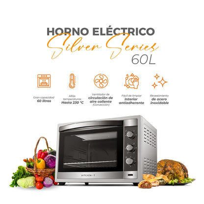 Horno Eléctrico 60L Silver Series Kitchen-It