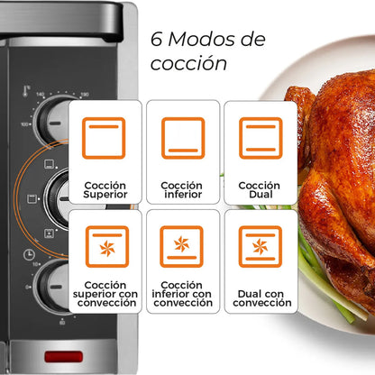 Horno Eléctrico 60L Silver Series Kitchen-It