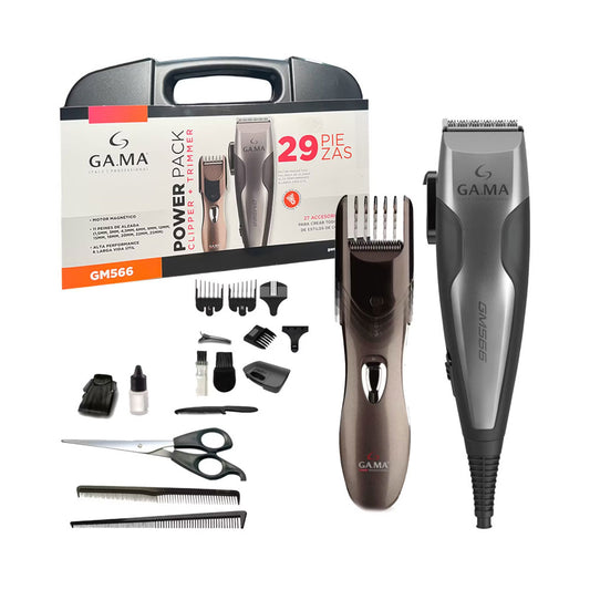 Cortapelo Clipper + Trimmer GM566 29 Piezas Maletín