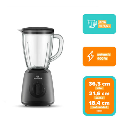 Licuadora MBL20 Negro 1,5 Litros