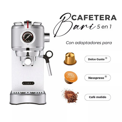 Cafetera Espresso Bari 5 en 1 Kitchen-It