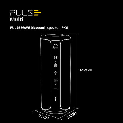Parlante Portátil Bluetooth Pulse Wave3 IPX6 LED SP608