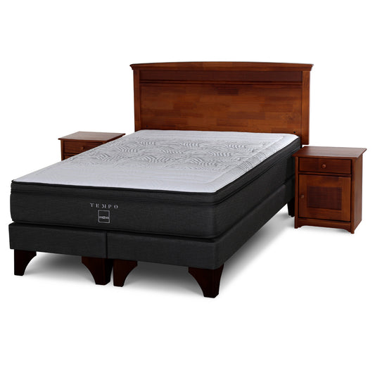 Cama Europea Tempo 2 Plazas + Muebles Veneto