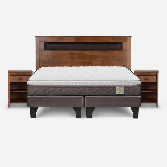 Cama Europea New Style 4 Plus King + Muebles Ferrara