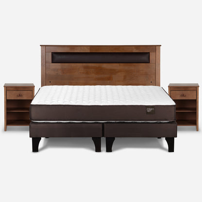Cama Europea New Ergo T 2 Plazas Base Divida + Muebles Ferrara