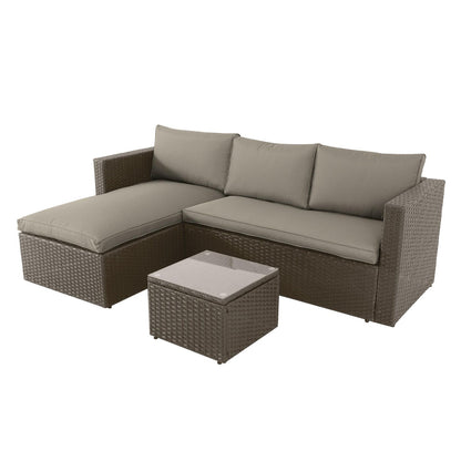 Juego de Terraza Living Seccional Livorno 4 Personas Café