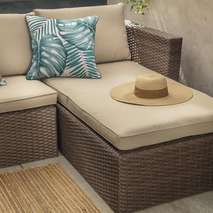 Juego de Terraza Living Seccional Livorno 4 Personas Café