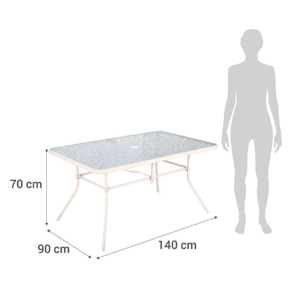 Juego de Terraza Comedor Santa Lucía 6 Personas Taupe