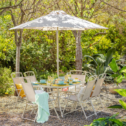 Juego de Terraza Comedor Santa Lucía 6 Personas Taupe