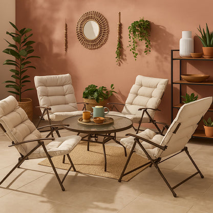 Juego de Terraza Sao Paulo 4 Personas Beige