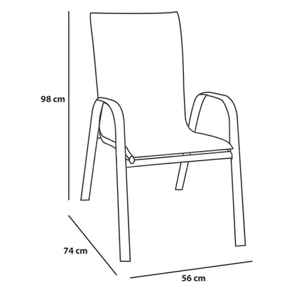 Silla para Terraza Metal Sling Gris matizado