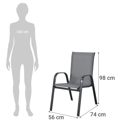 Silla para Terraza Metal Sling Gris matizado