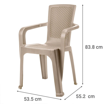 Silla de Terraza con Brazo Taupe