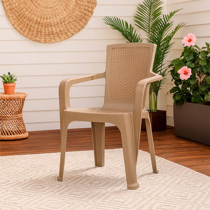 Silla de Terraza con Brazo Taupe