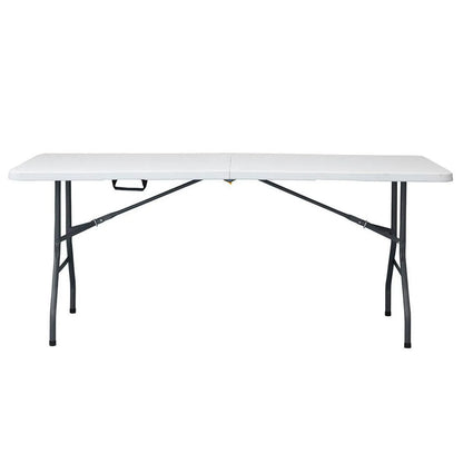 Mesa Plegable Rectangular 74x74x180 cm Blanco