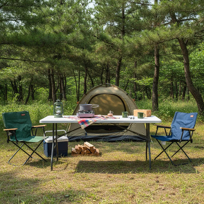 Mesa Plegable Rectangular 74x74x180 cm Blanco