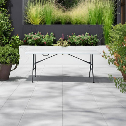 Mesa Plegable Rectangular 74x74x180 cm Blanco