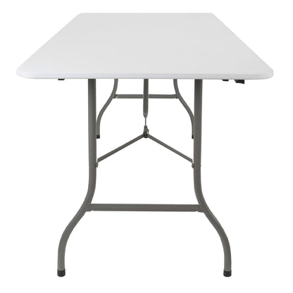 Mesa Plegable Tipo Maleta Rectangular 75x74x180 cm Blanco