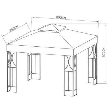 Pérgola Panel Doble Natural Poliéster 300x300x270 cm