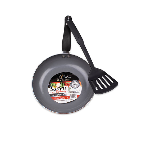 Pack Sartén 22 cm + Espátula Plástica