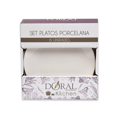 Set 6 Platos de Pan Porcelana
